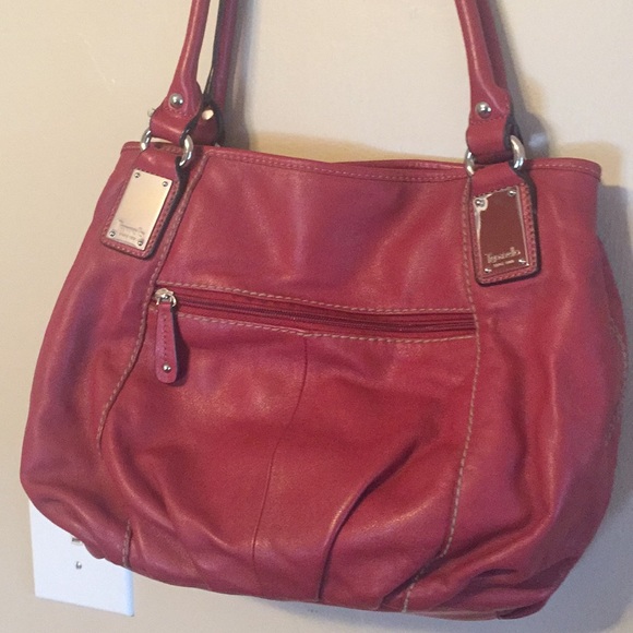 Tignanello supple red leather shoulder bag NWOT - Picture 4 of 8